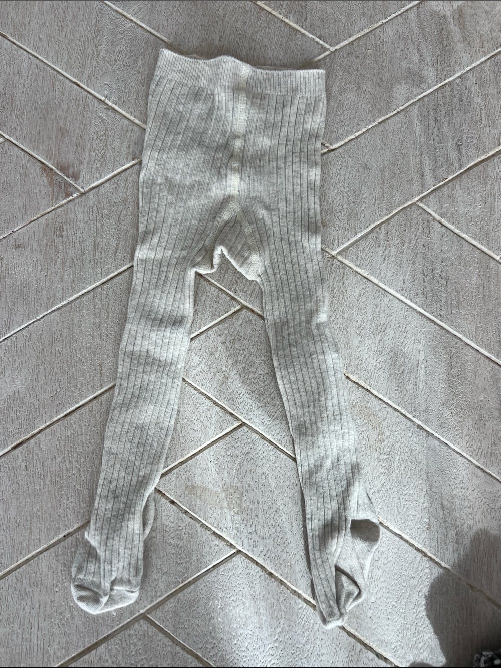 Jamie Kay oatmeal ribbed tights (21-23) 1-2Y